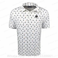 New Summer Men Golf Polo Shirts Floral Casual Print Fashion Short Sleeve T-shirt Quick Dry Breathable Lapel Button Polos Shirt