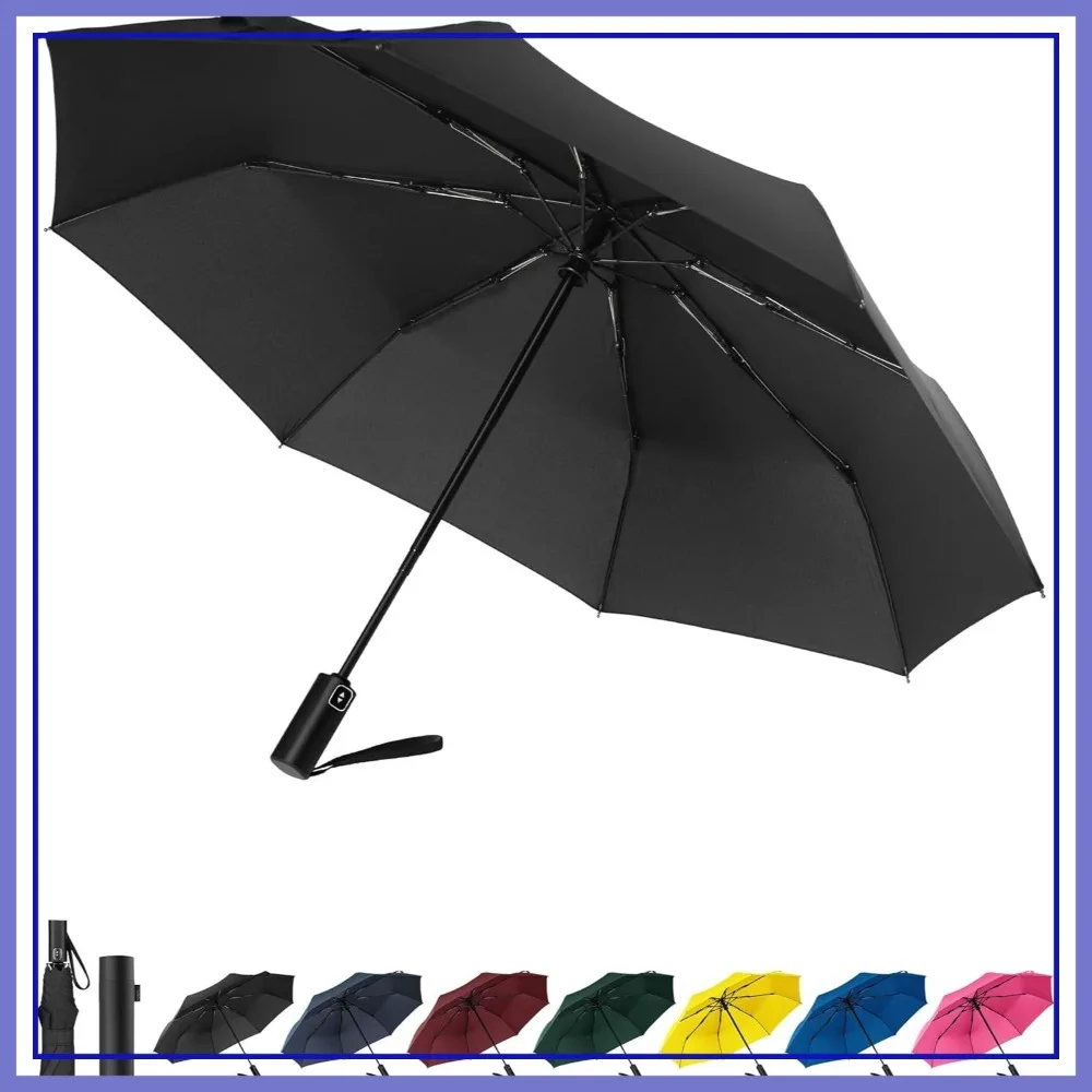 

Windproof Travel Umbrella, Automatic Folding Compact Lightweight for Women & Men, Durable Portable Fits in Purse or Backpack