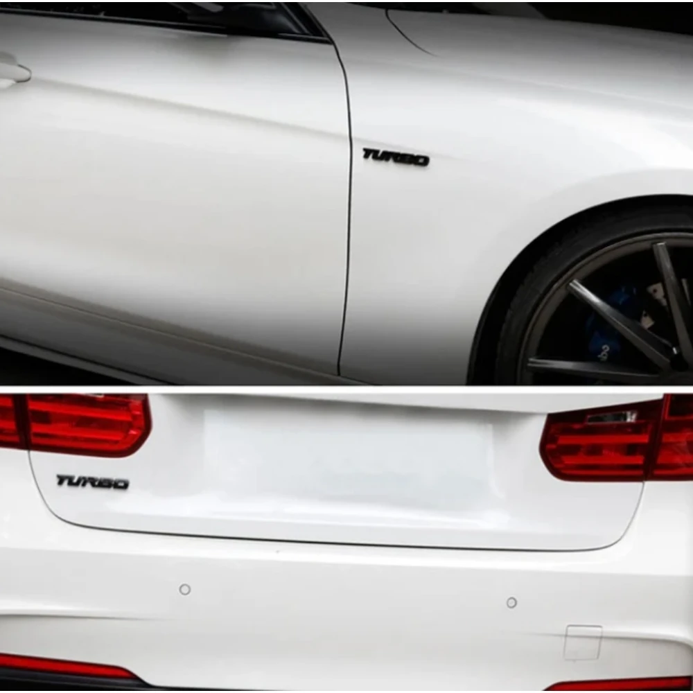 9.7*1.1 Cm Car Turbo Boost Loading Boosting 3D Metal Chrome Zinc Alloy 3D Emblem Badge Sticker