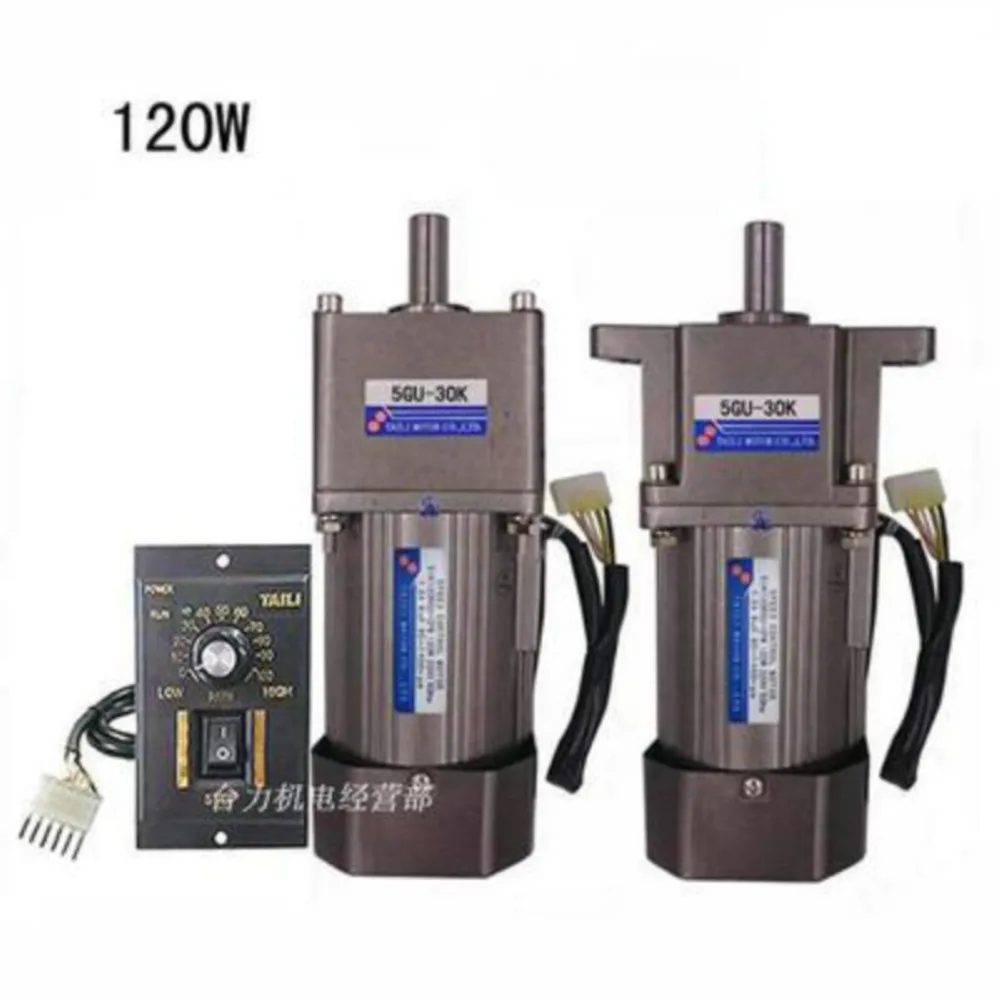 Motor de Controle de Velocidade com Caixa de Velocidades Monofásico 220v ca 5gu3k180k Regulador de Velocidade Frente e Verso 120w