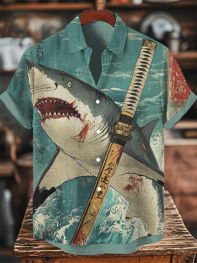 

Hawaiian New Fashion Mens Summer Shirt Dinosaur Rooster Cat 3d Print Shirt Short Sleeve Casual Beach Shirts Vintage Blouse Wome