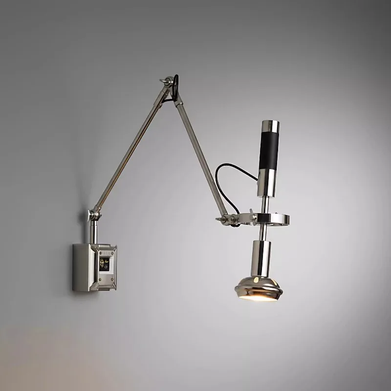 Retro multi-angle adjustment wall lamp industrial style American modern bedroom bedside living room study ambient light
