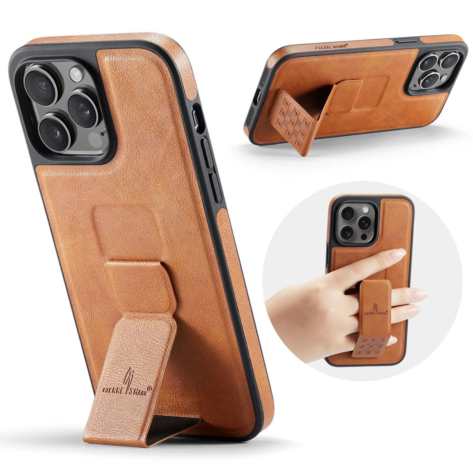 

Luxury Leather Anti Drop Phone Case For iPhone 12 13 14 15 16 E Plus Promax Magnetic Folding Stand Integrated Protective Cover