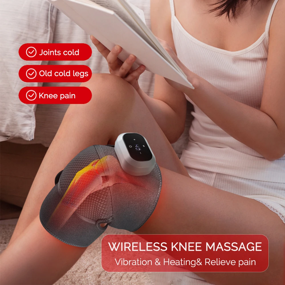 

3 в 1, вибрационный наколенник с подогревом, наплечник, налокотник, электрическая защита колена, массажный теплый компресс