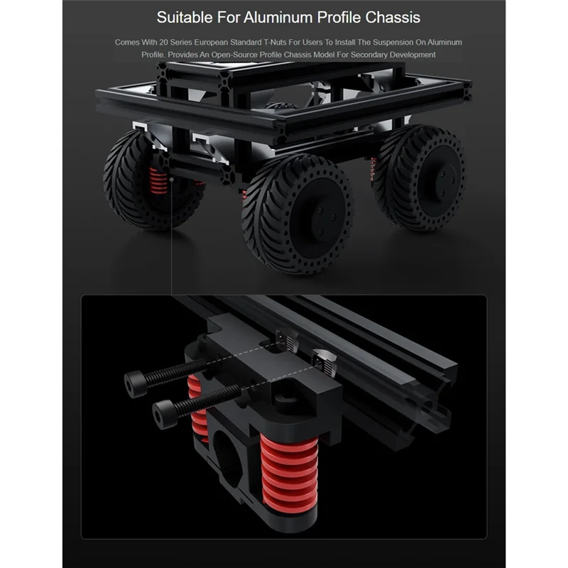 

All-Metal Compact UGV Suspension (A), High-Strength Spring, 7.5KG Load Capacity, Suitable For DDSM115 Hub Motor