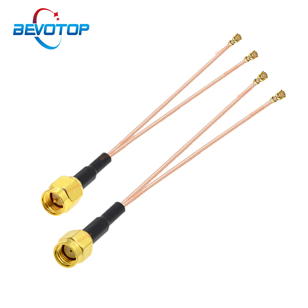 1PCS SMA to Ufl Splitter Cable RP-SMA / SMA Male to 2 x U.fl IPX IPEX1 Female Jack Y Type RG178 RF Coaxial Extension Jumper