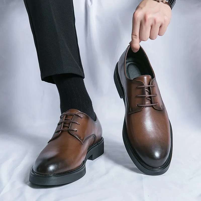 

Classic Italy Pointed Toe Leather Shoes Men Luxury Oxfords Business Formal Men Shoes Dress Men Black Wedding Shoes