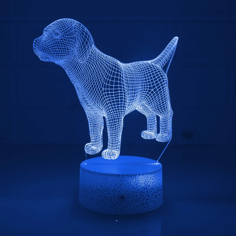 Nighdn Dog-Lámpara 3D LED para niños, mesita de noche acrílica para luz nocturna, decoración de dormitorio, regalo para bebé