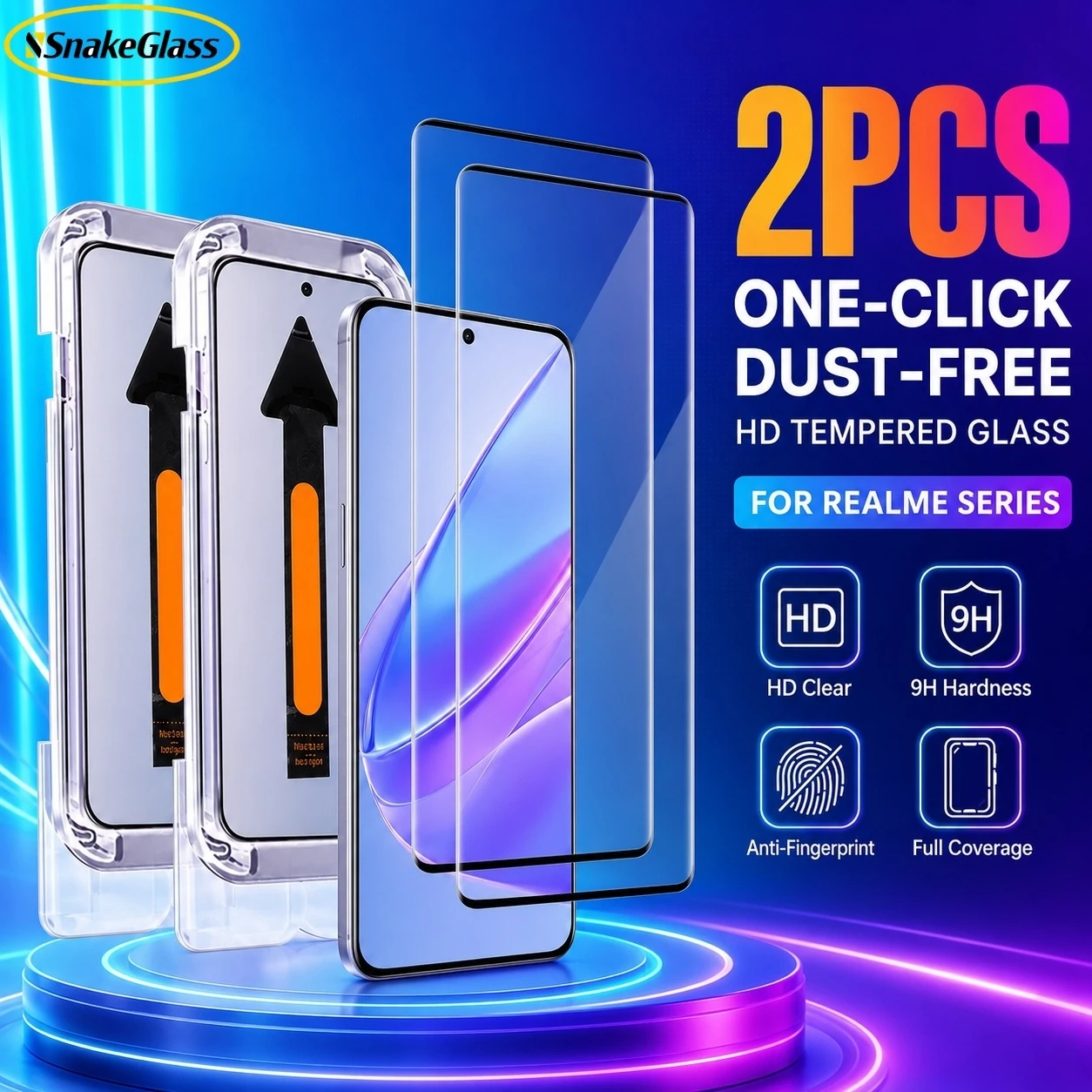2PCS Easy Install HD Screen Film For Realme 16 Pro+ 15Pro 14 Pro+ 14 Pro 10 Pro+ 11 Pro 13 12 Pro+ Tempered Film Anti Scratch