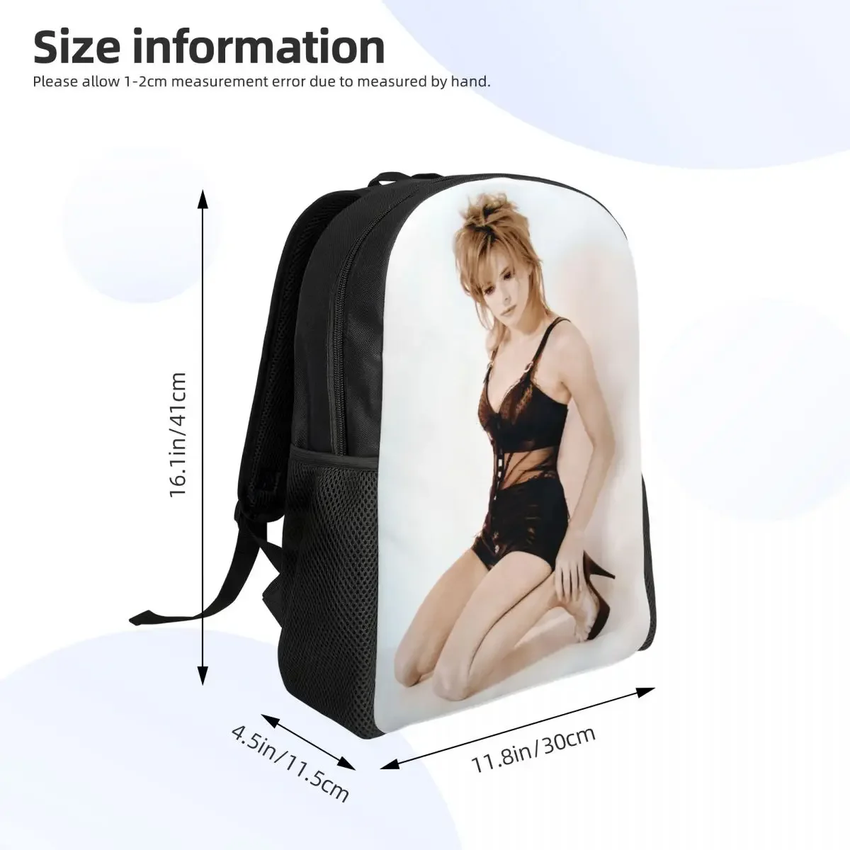 Sexy Mylene Farmer Backpack for Men Women School College Student Bookbag Fits 15 Inch Laptop Bags