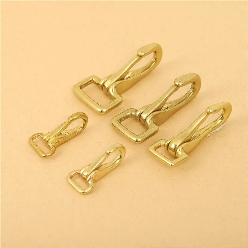 Solid Brass Snap Hook Carabiner Trigger Clip Clasp Leather Craft Bag Strap Halter Bridle Harness Dog Pet Leash Parts Accessories