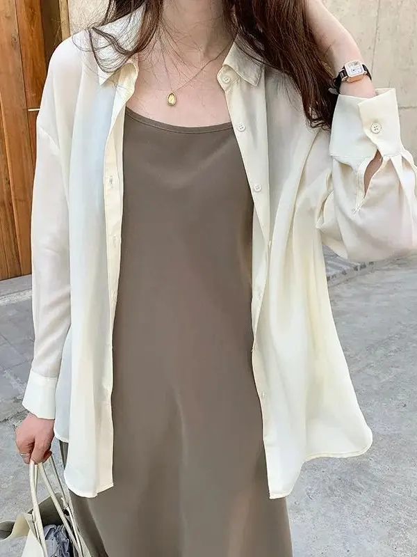 

Faion White Blouse And Ops irt Long Sve Womens O Cleanfit Sle A-Line Sve Thin Polyester Fabric ort Sve Women's ...