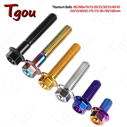 Tgou Titanium Bolt M5/M6x10 15 20 25 30 35 40 45 50 55 60 65 70 75 80 90 100mm Flange Hex Head Screw for Motorcycle Car