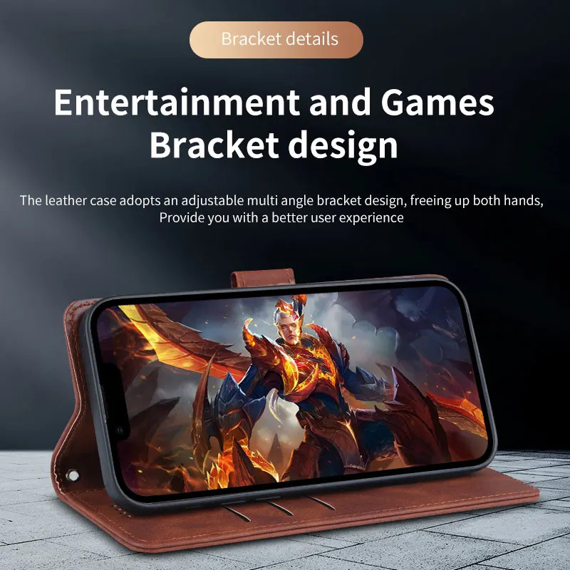 حافظة لهاتف Redmi Note 14 Pro Plus حافظة جديدة للأعمال بطاقة بلوري حافظة جلدية قابلة للطي لهاتف Redmi Note 14 Pro مقاومة للصدمات Funda #5