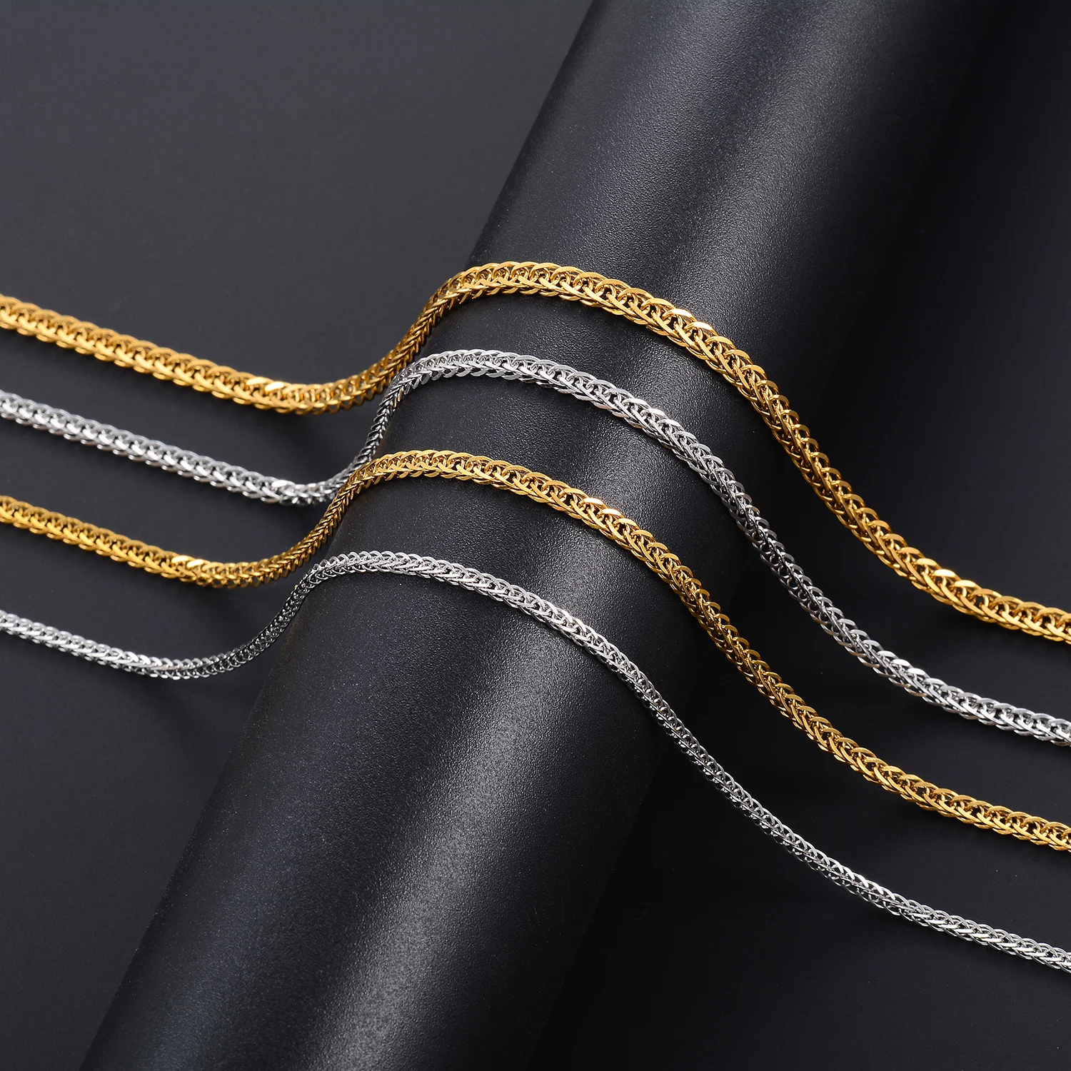 Breite 1,5/2,2/2,5/3,4mm Einfache Edelstahl-Gliederkette DIY Lange Halsketten Kubanische Gliederkette Schmuck für Frauen Männer – Detail 3