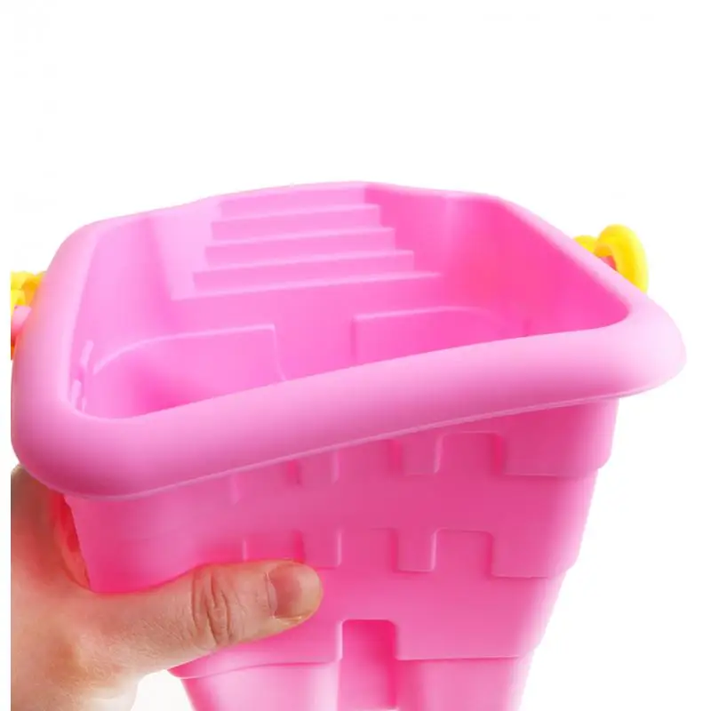 Kids Beach Sand Toys Set with Bucket Shovel Rake PVC Pretend Play for Outdoor Sandbox and Water