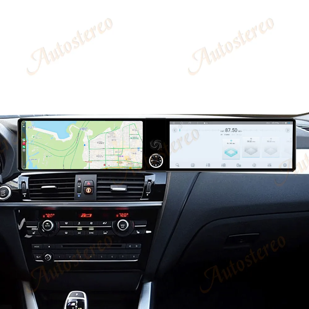 

Двойная 12,3-дюймовая автомобильная стереосистема Android Auto для BMW X3 X4 2011-2012 CIC 2013-2016 NBT Автомобильный радиоприемник с GPS-навигацией CarPlay Entertainment