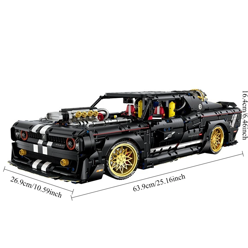 

GULY MOC Tech Creative 1:8 Scale Building Block Model Car, Upgradeable Remote Control Supercar, 3751Pcs City Boy's Birthday Gift