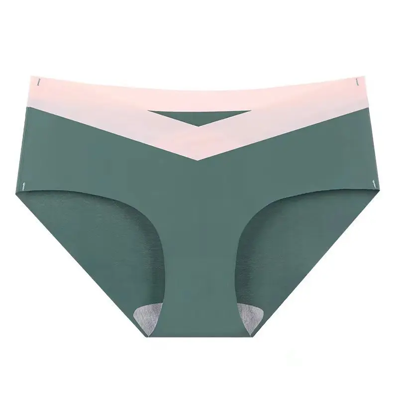 Unmarked Pregnant Women's Underwear Ice Silk Mid Waist Contrasting Large Size Comfortable Triangle Pants