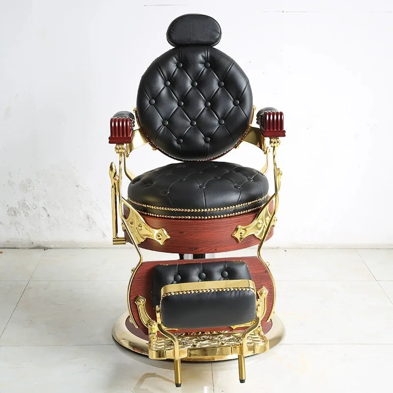 Vintage Style Comfortable Leather Round Base Barber Chair