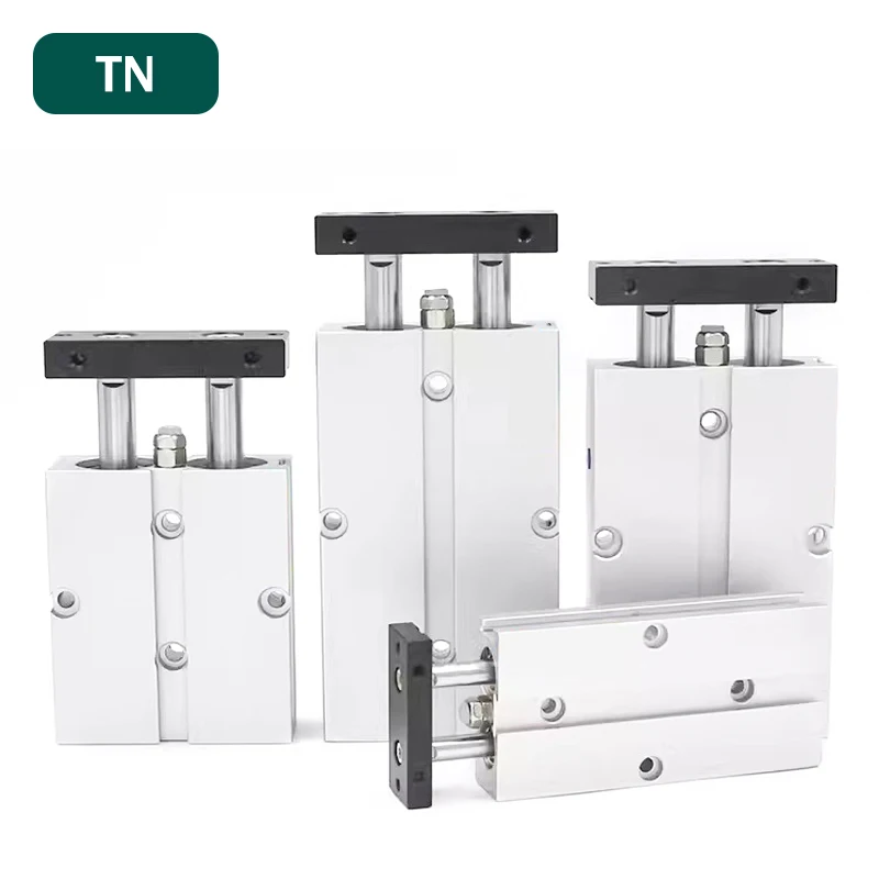 TN Air Cylinder Double Twin-Rod Pneumatic Cylinder 10 16 20 25 32mm Aluminum Alloy Stroke 30 40 50 60 80 100mm