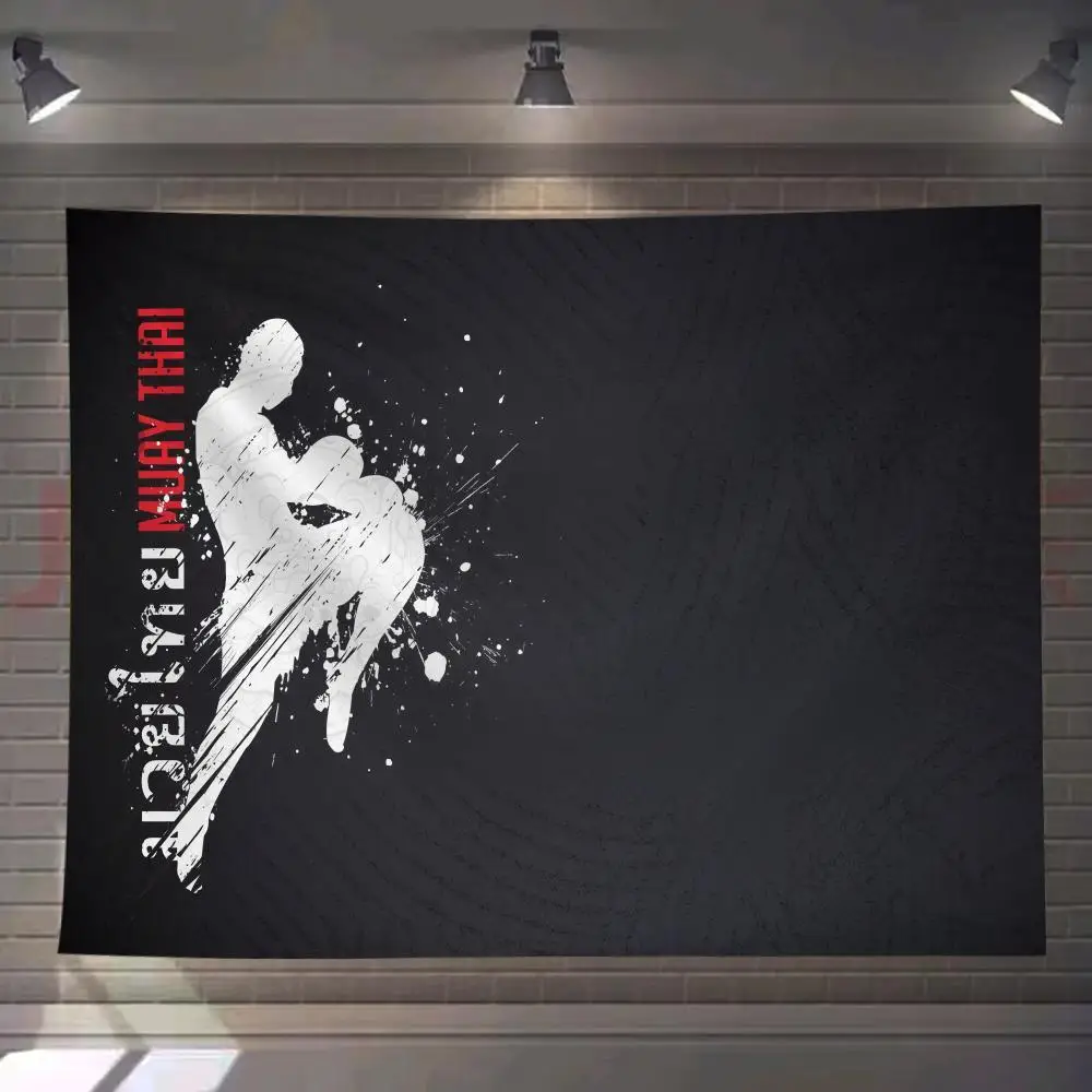 

M-Muay ThaiS Cool Tapestry Custom Living Bedroom Party Dormitory Interior Wall Bohemian Decoration Attached Clip