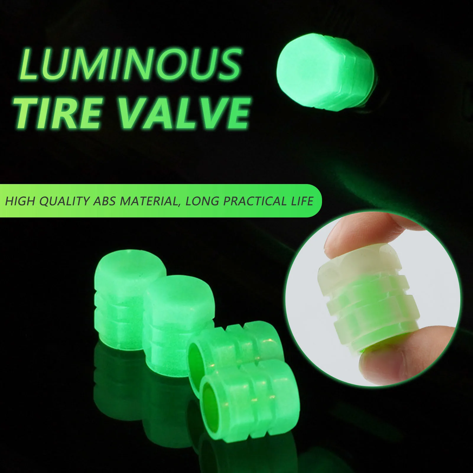 

4 Pcs Universal Colorful Luminous Tire Valve Cap Car Wheel Hub Glowing Styling Decoration Auto Accessories For Motorcycle Bike