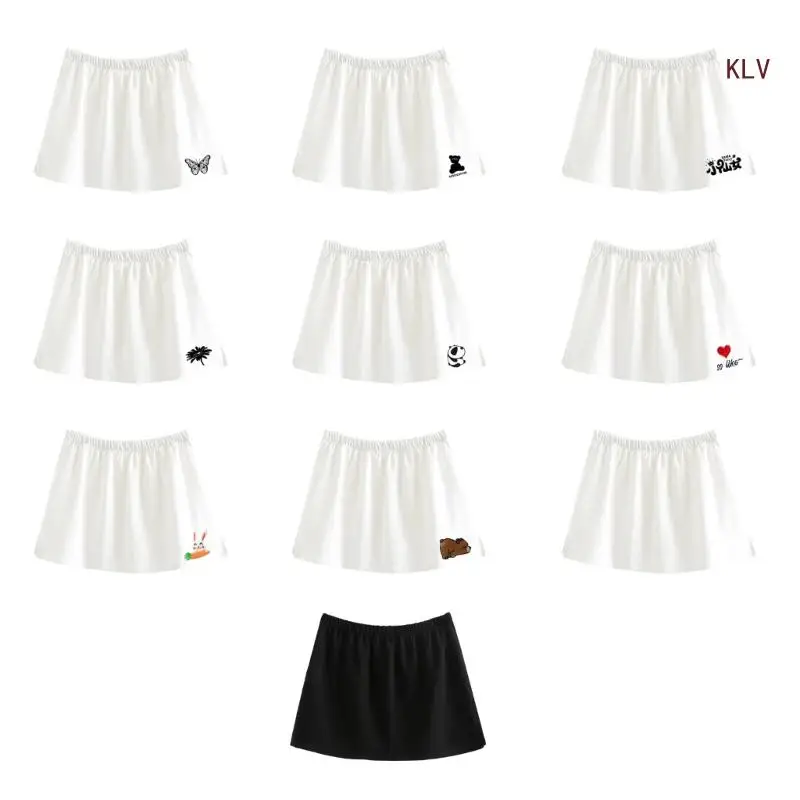 

Women Shirt Extender Adjustable Layering Embroidery Half Length Fake Top Lower Hemline Skirt Splitting Underskirt