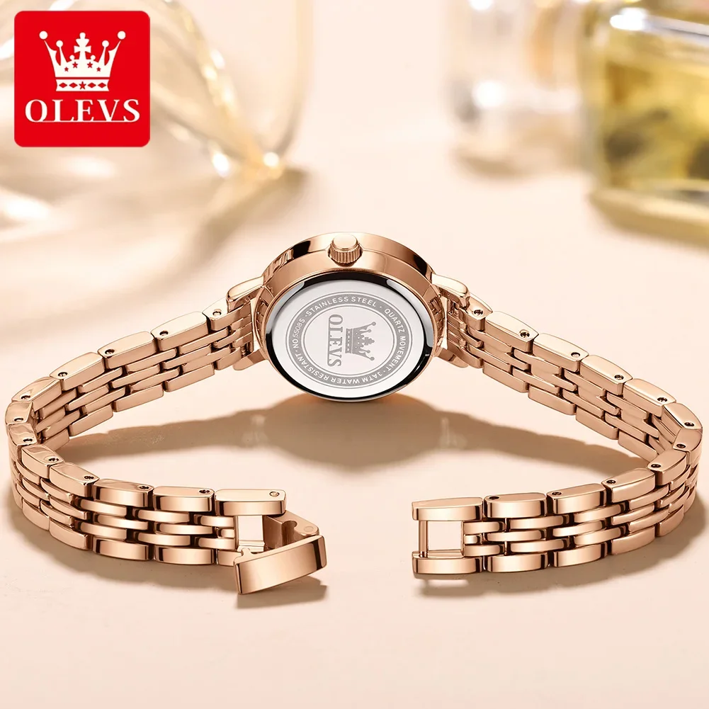 OLEVS 5508 impermeabile moda donna orologio da polso al quarzo Super-sottile di alta qualità in acciaio inossidabile orologi con cinturino per le