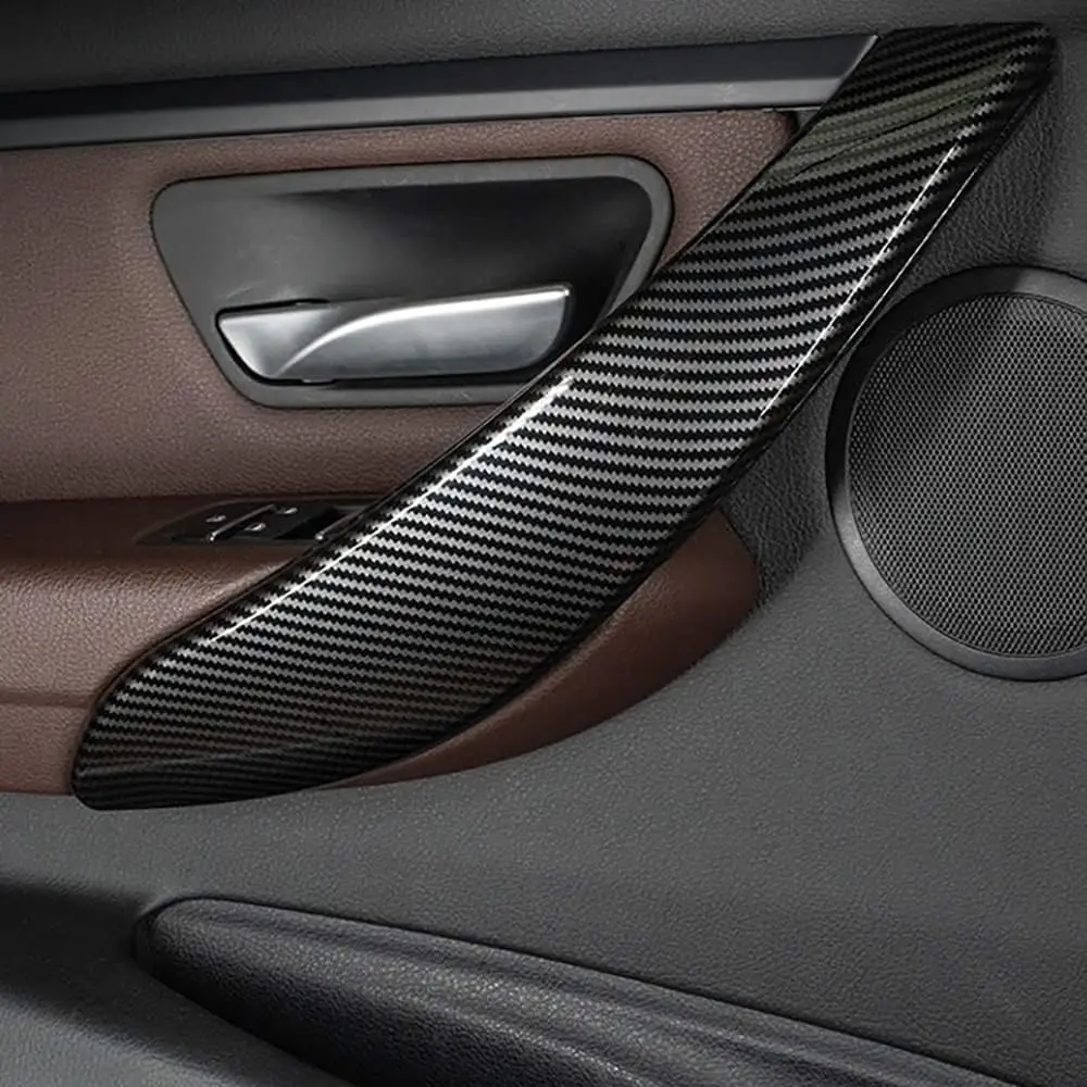 

4x Carbon Fiber Look Inside Door Handle Cover For BMW 3 Series F30 F31 2013-2018