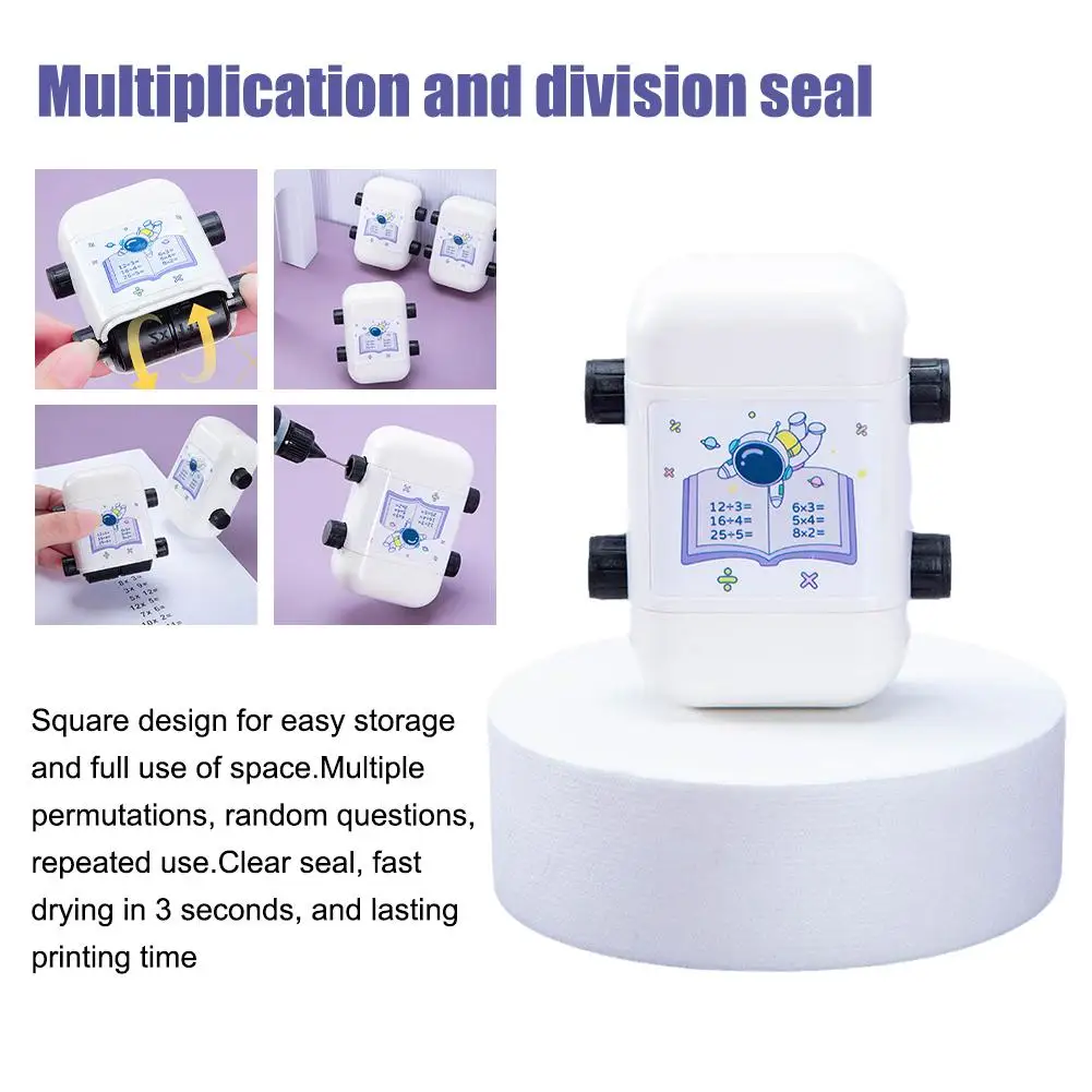 New Multiplication Division Roller Style Seal Arithmetic Seal Wheel Stamp Math Teaching Digital Question Artifact Practice F1Z8