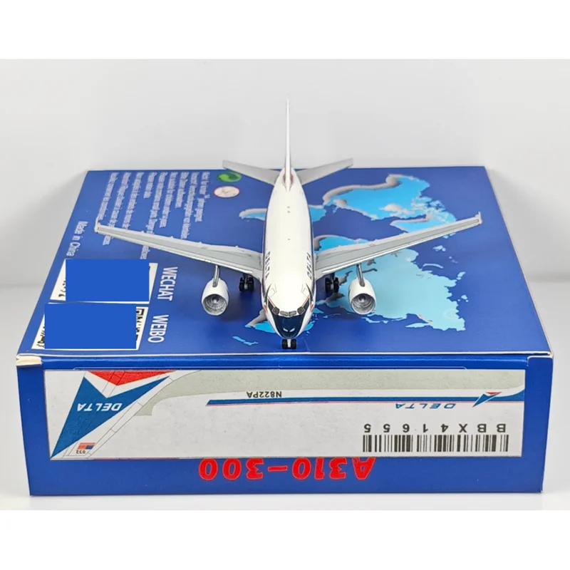 AeroClassics 1/400 Delta Air Lines A310 N822PA Modelo de avión de aleación fundida Artículo decorativo coleccionable