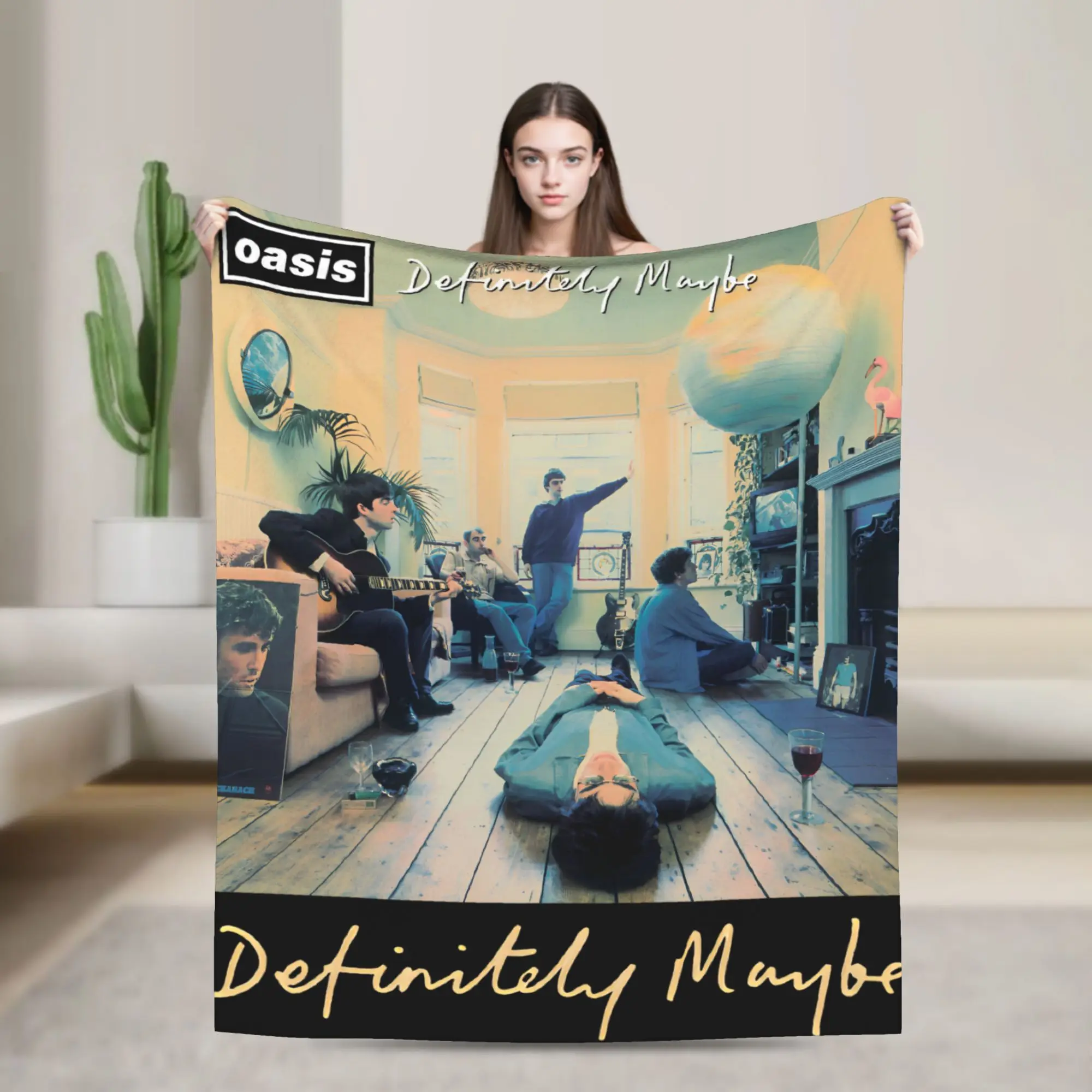Definitely Maybe Rock Band British Music  Blanket Cover Flannel O-Oasis Lightweight Throw Blankets for Bedding Couch Bed Rug