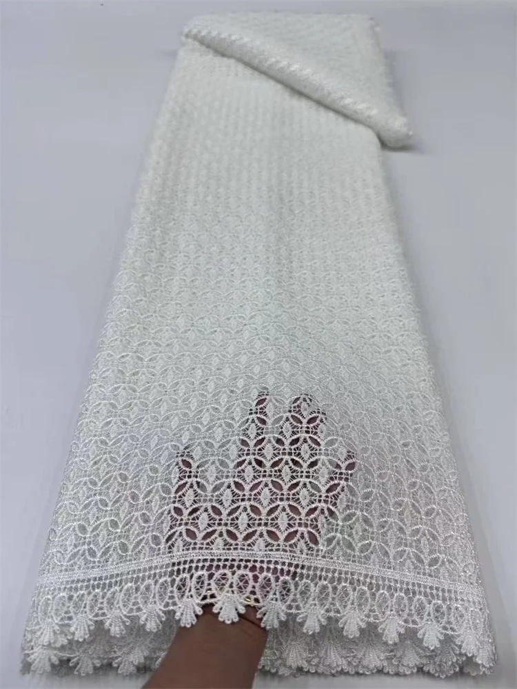 2025 Ultimo tessuto di pizzo cordoncino lucido oro 5 metri moda matrimonio ricamo tessuto di pizzo nigeriano tessuto per abiti da festa da donna caldo