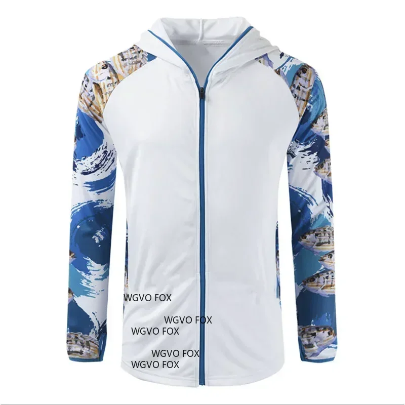 

Быстросохнущая рыболовная рубашка с цифровой печатью 2025 года, водонепроницаемые рыболовные рубашки с длинными рукавами на заказ, мужские рубашки с защитой от ультрафиолета, с капюшоном