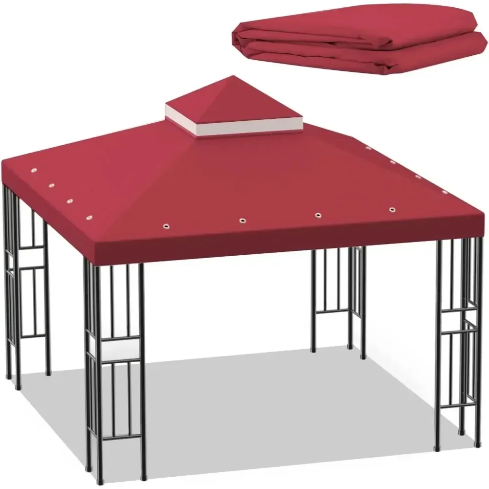 

Sumfaller 10x10 FT Gazebo Replacement Canopy Top Cover Double Tiered Canopy Top Cover for Outdoor Roof Cover Grill Shelter