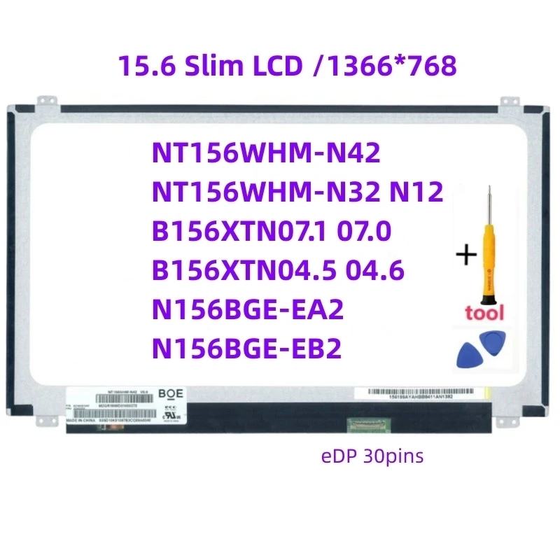 

15.6''Slim Screen Matrix NT156WHM-N42 NT156WHM-N12 NT156WHM-N32 B156XTN07.1 B156XTN07.0 B156XTN04.5 B156XTN04.6