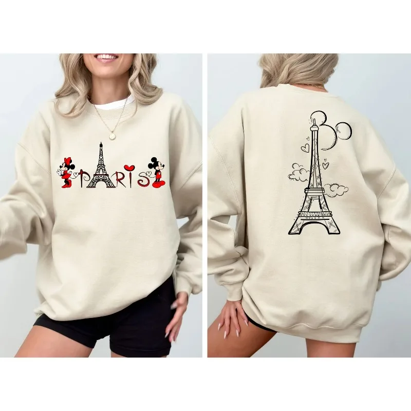 Sudadera de Disney Paris, sudadera de vacaciones de Disneyland Paris, sudadera de Mickey y Minnie Paris, sudadera de la Torre de Mickey Minnie