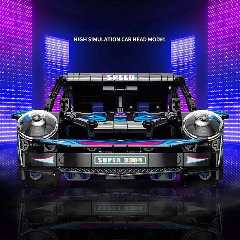 540PCS Super Sports Car Model Building Bricks Cyberpunk Rally Car Raceing Engineering Toys for Play and Display Model Toy Gift