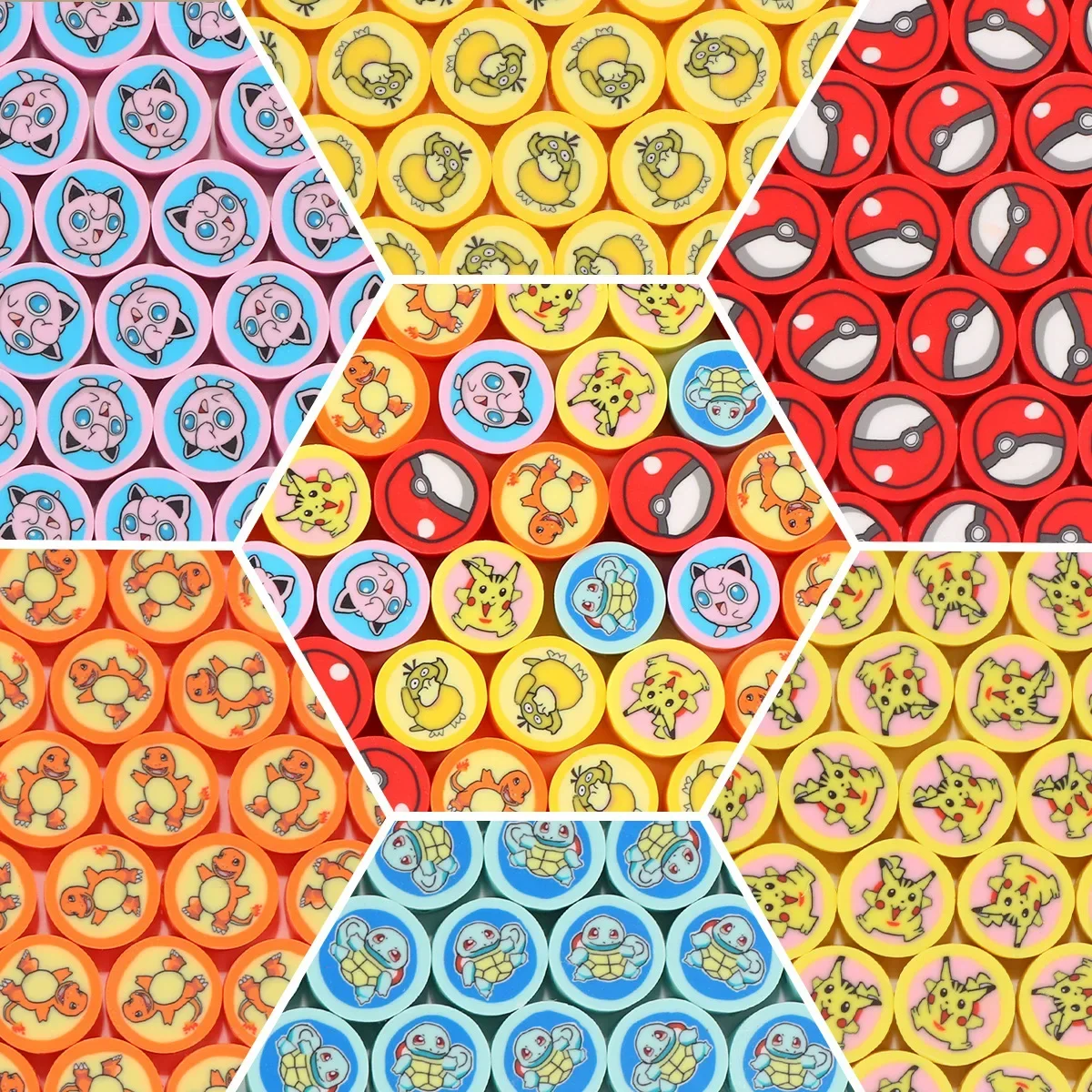 

30 шт. Bandai Pokemon глиняные бусины 9 мм милые мультяшные аниме бусины для изготовления ювелирных изделий Пикачу Diy браслет ожерелье аксессуары