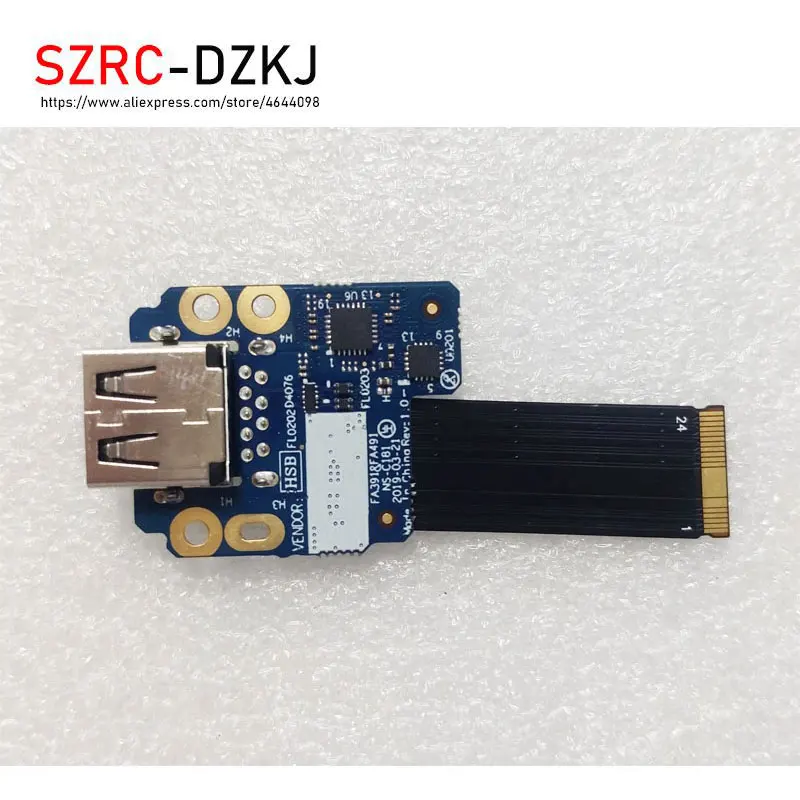 Imagem -02 - Original Usb Sub Placa de Cartão Conector para Lenovo Thinkpad T495s X395 Portátil Usb com Cabo Ns-c181 Fru 02dm414 Novo