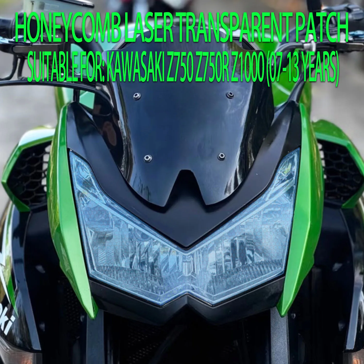 

For Kawasaki Z750 Z750R Z1000 (07-13) Headlight Decorative Honeycomb Laser Light Protector
