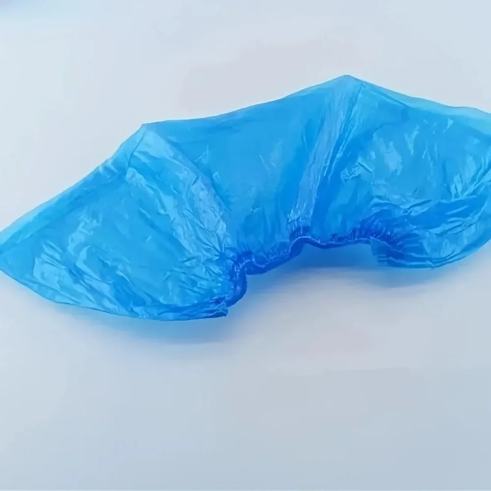 100 Disposable Plastic Shoe Covers For Household Use Thickened Indoor Waterproof Wear-resistant Anti Slip Plastic Shoe Covers