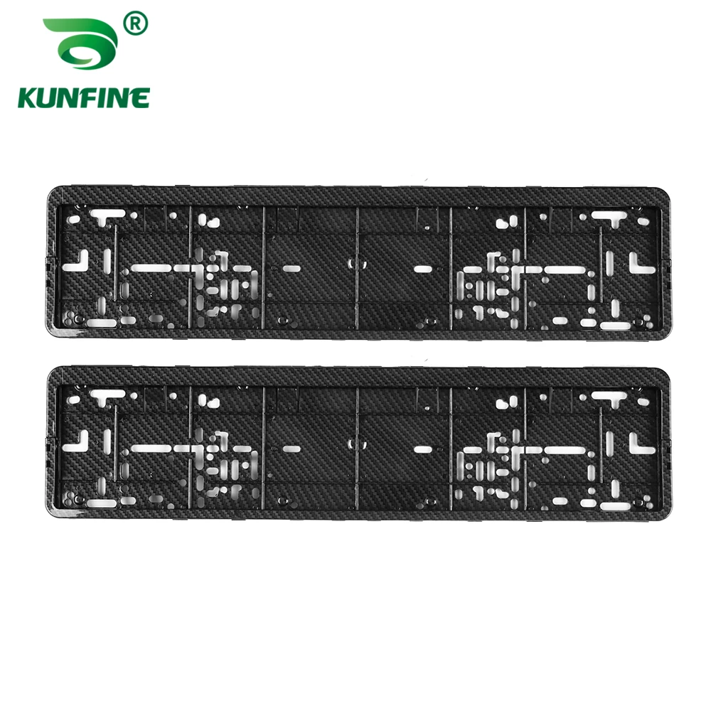 One pair Carbon Style European License Plate Frame Auto Accessory waterproof Holder with Mounting  License Plate