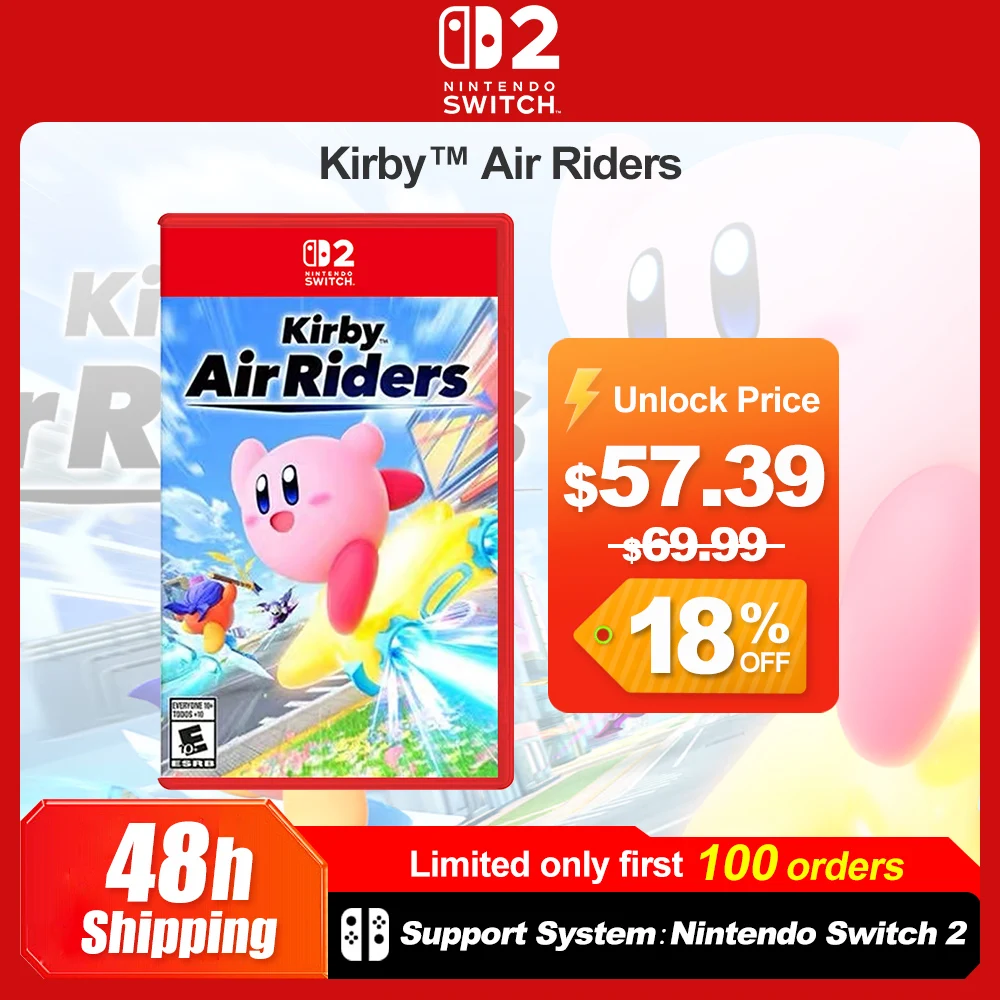nintendo-switch-2-kirby-air-riders-juegos-offerte-di-giochi-supporto-per-carte-da-gioco-fisiche-originali-al-100-gioco-d'azione-per-1-4-giocatori-per-ns2