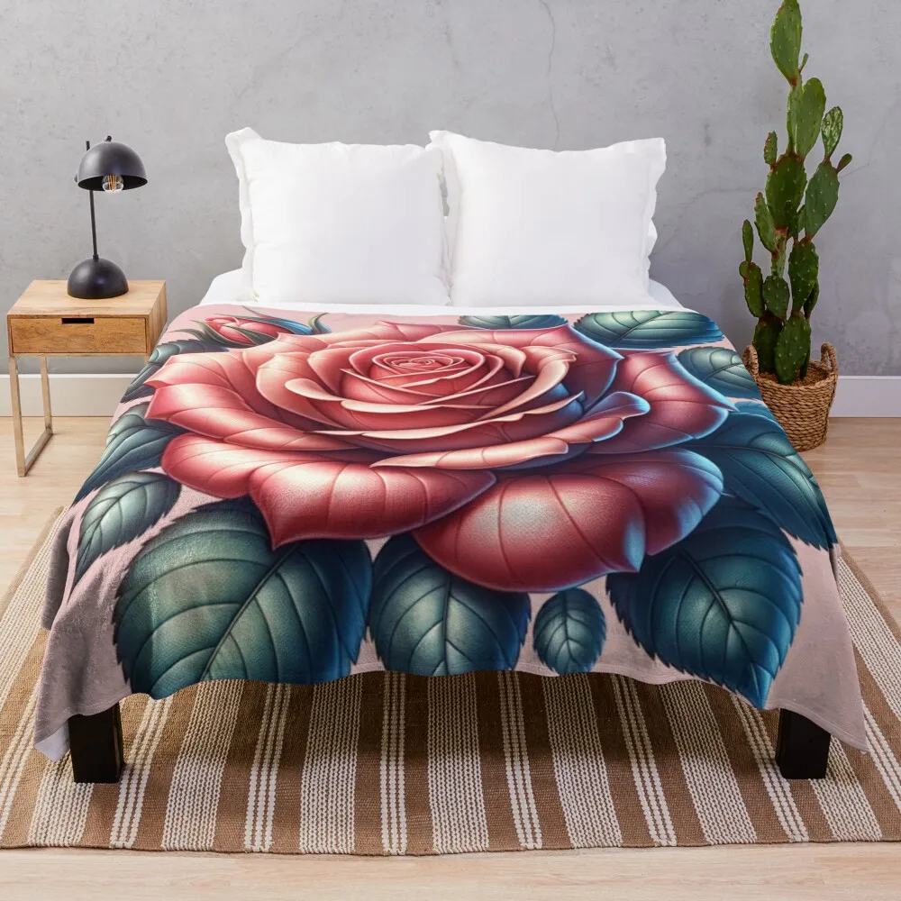 Rose Bloom 2 Throw Blanket For Sofa Thin Kid'S blankets ands Blankets