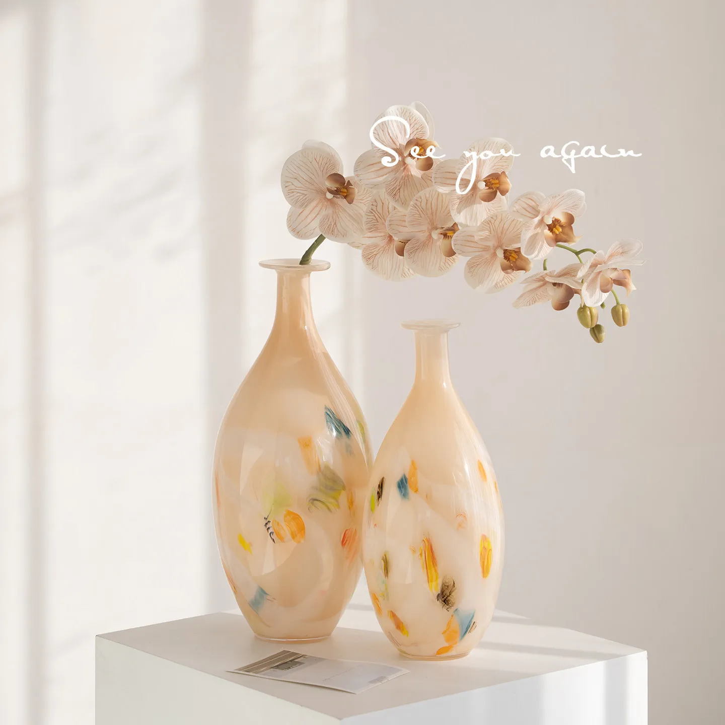 Vase French Medieval Style Glazed Flower Ware Retro High-end Living Room Flower Arrangement Large Floor-to-ceiling Dining Table