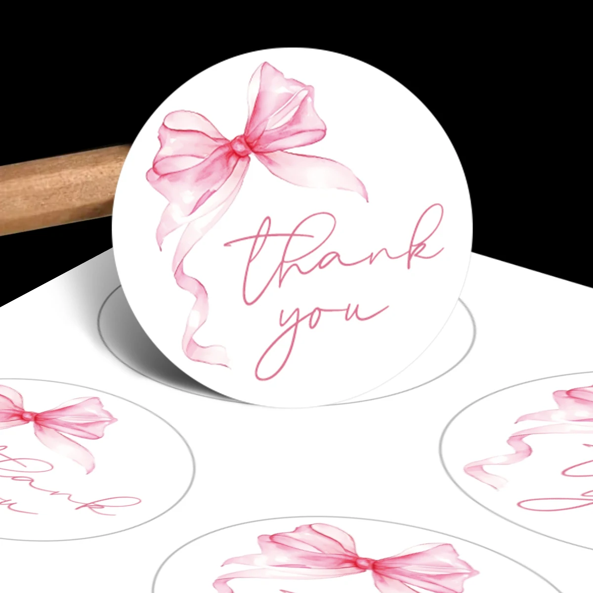 120pcs/10sheets Pink Blue Bow Thank You Adhesive Seal Sticker For Party Favor, Cookie Bags, Scrapbook, Small Business Supplies