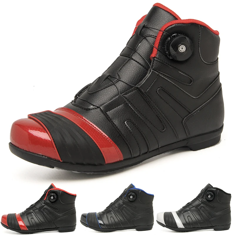 

Men Motorcycle Boots Microfiber Leather Waterproof Motorcycle Shoes Outdoor Mountain Road Professional Motorcycle Riding Sneaker