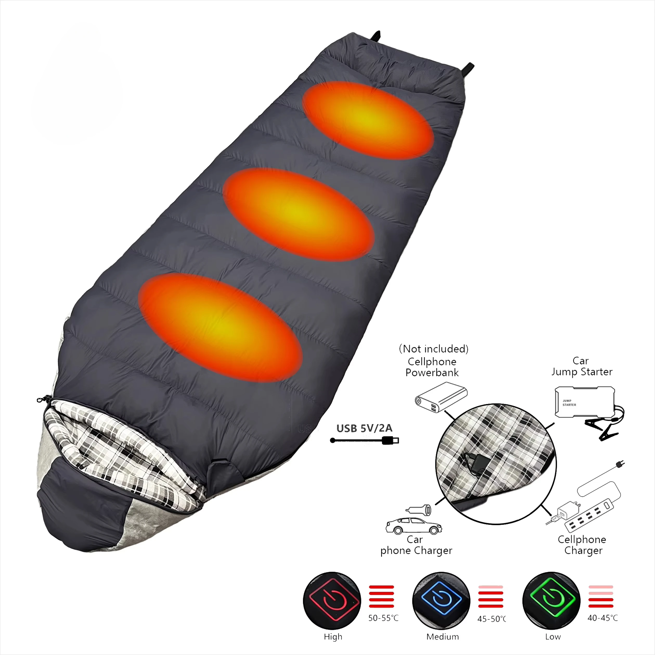 High-grade -20 Degree Heat Sleeping Bag for Camping Car Travelling, Down Sleep Bag with Sponge